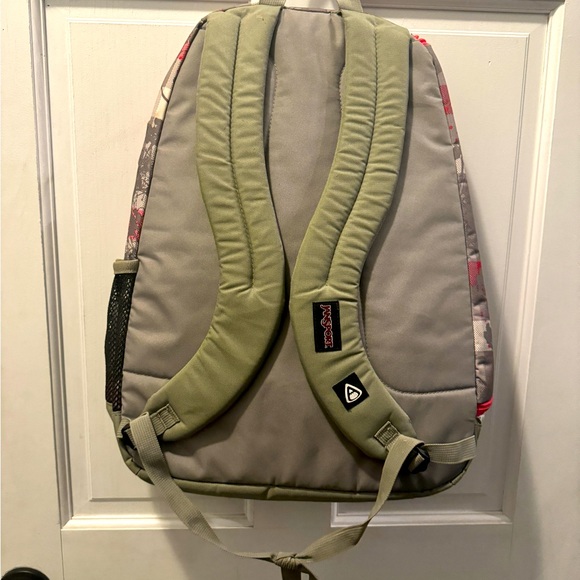 JanSport backpack gray pink squares 18"x15" - Picture 2 of 2